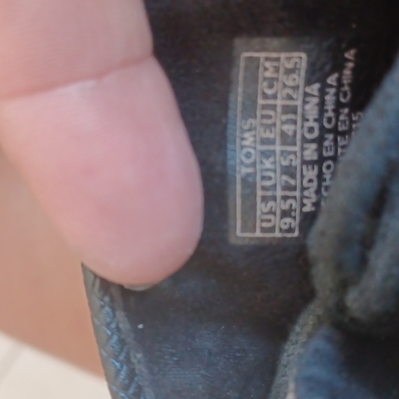 TOMS Wedge Bootie, sz 9.5, white, blue, gold, 3" heel - Picture 7 of 7
